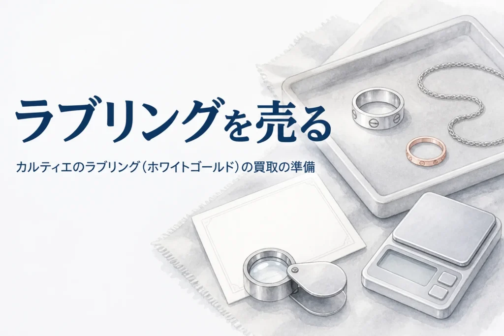 カルティエのラブリング（ホワイトゴールド）の買取を説明する記事のアイキャッチ
