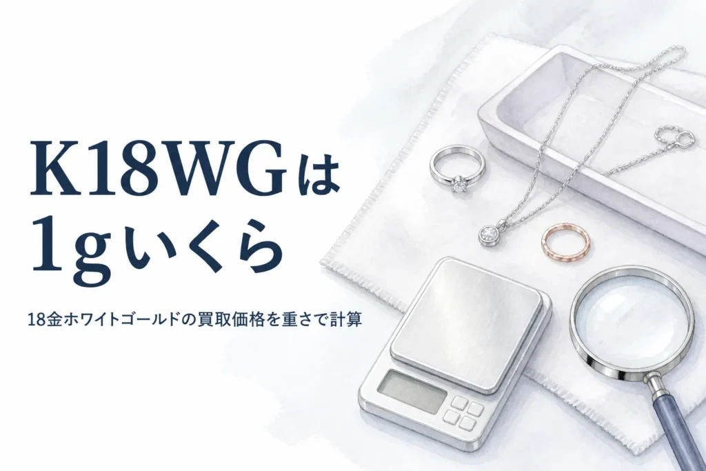 18金ホワイトゴールドの買取価格を説明する記事のアイキャッチ