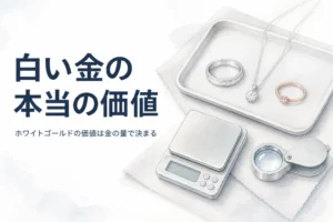 ホワイトゴールドの価値を説明する記事のアイキャッチ