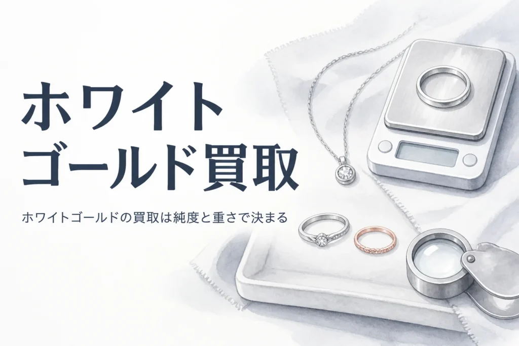 ホワイトゴールドの買取の値段の出し方を解説する記事のアイキャッチ
