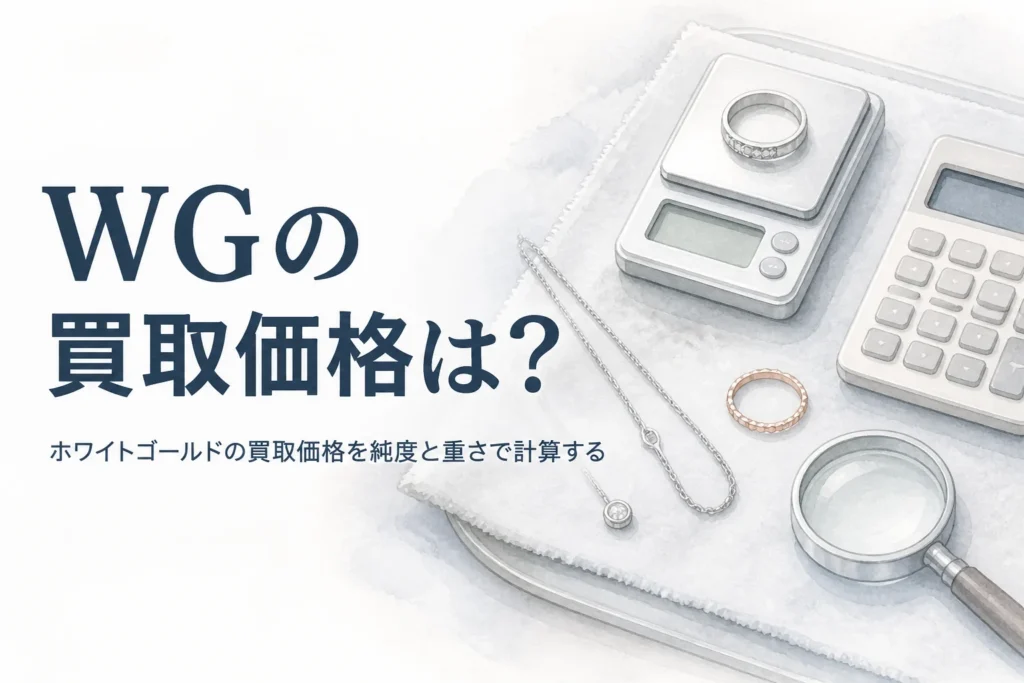 ホワイトゴールドの買取価格を純度と重さで計算する記事のアイキャッチ