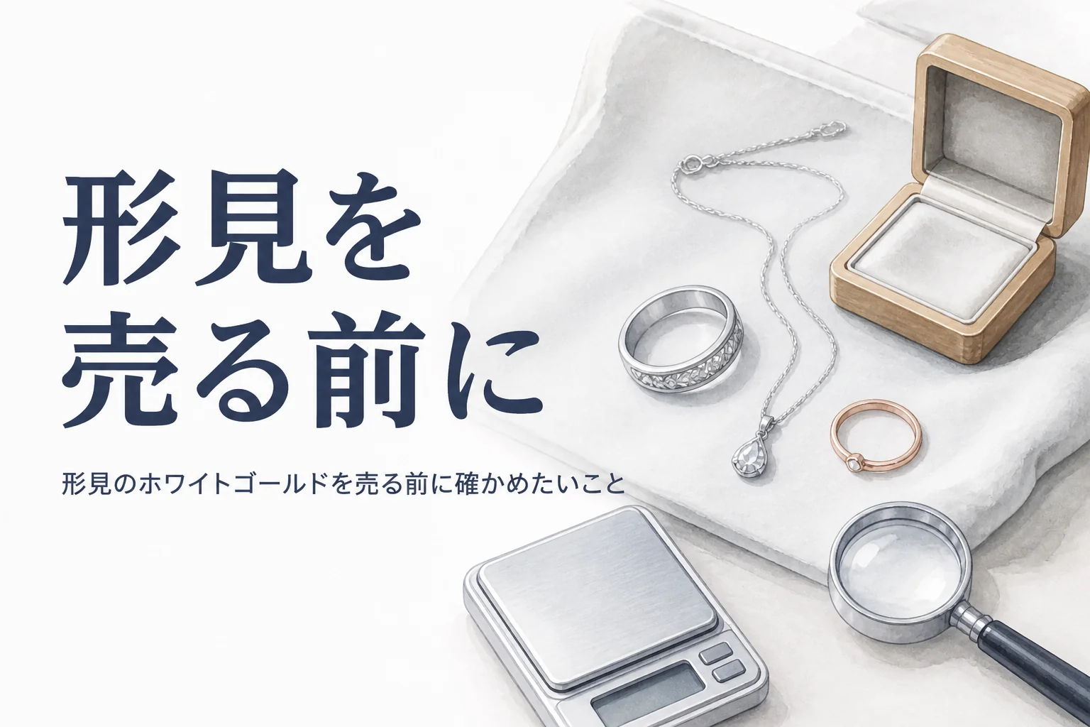 形見のホワイトゴールドを売る前の確認を説明する記事のアイキャッチ