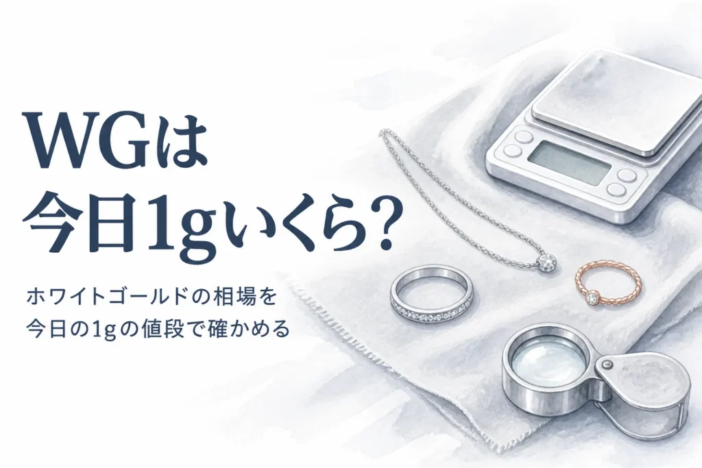 ホワイトゴールドの相場を今日の1gの値段で確かめる記事のアイキャッチ