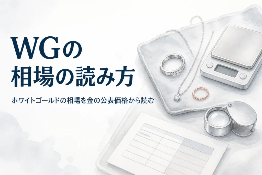 ホワイトゴールドの相場を金の公表価格から読む記事のアイキャッチ