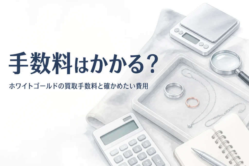 ホワイトゴールドの買取手数料を説明する記事のアイキャッチ