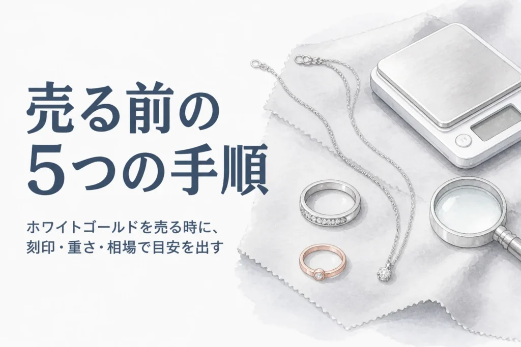 ホワイトゴールドを売る手順を説明する記事のアイキャッチ